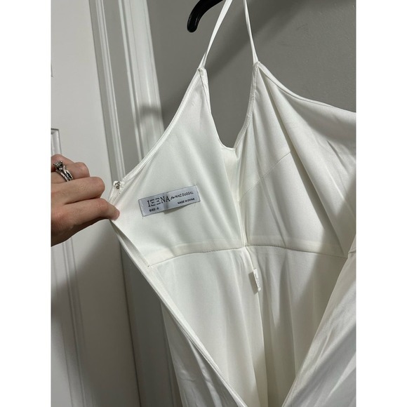 🔥FLASH SALE🔥 Ieena by Mac Duggal SCOOP NECK SATIN GOWN White - Picture 10 of 12